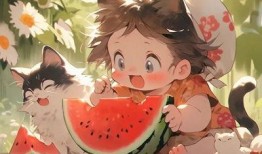 小猫吃瓜头像动漫女孩,动漫女孩甜蜜亮相