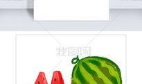 夏日吃瓜图画画,一幅描绘清凉时光的吃瓜图